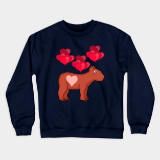 Capybara Hearts Love Crewneck Sweatshirt